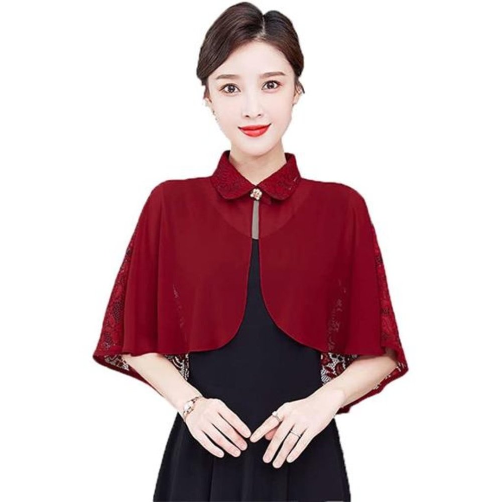 Chiffon Lace Shawls And Wraps Winred1